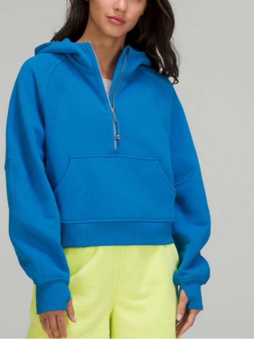 lululemon cropped scuba Blue poolside Hoodie